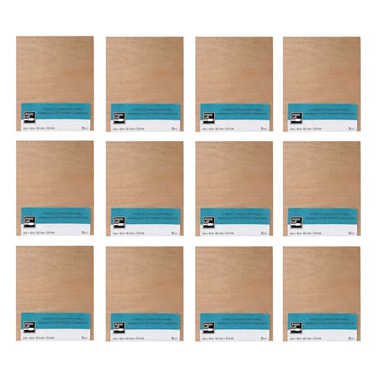 Michaels, 12 Packs: 5 ct. (60 total) 8" x 10" Unfinished Wood Art Panel by Artist's Loft™ Necessities™ – Category: Wood & Hardboard Panels